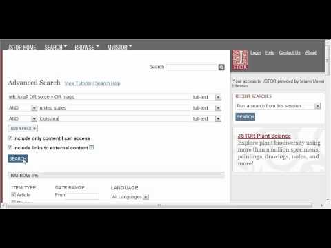 JSTOR Tutorial