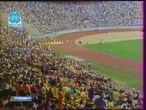 1976 Olympic Games Montreal. Men's 100 m Semifinals and Finals.