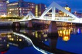 Glasgow's 'Squiggly Bridge' over the River Clyde.