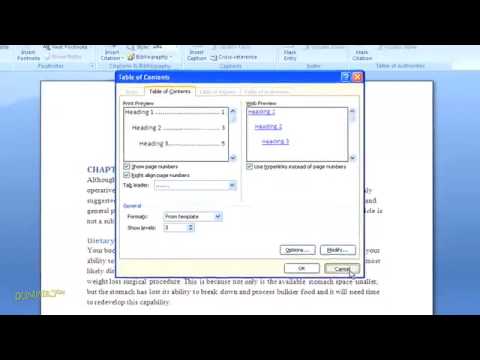 How to Create a Table of Contents in Word 2007 For Dummies