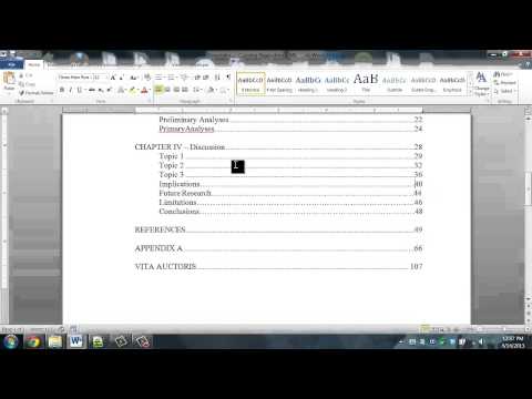 Dissertation Help: How to format your Table of Contents