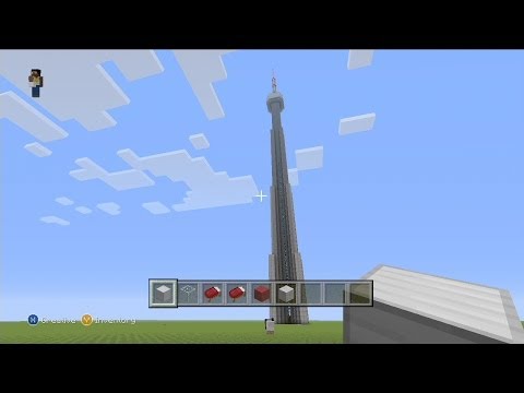 CN TOWER MINECRAFT TUTORIAL (HOW TO BUILD THE CN TOWER) SKYSCRAPER