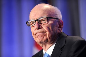 In this Oct. 14, 2011 file photo, News Corp. CEO Rupert Murdoch delivers a keynote address at the National Summit on Education Reform in San Francisco.