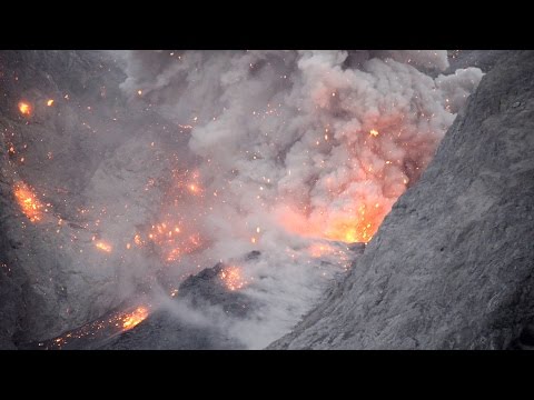 Spectacular volcanic eruption at Batu Tara volcano, Indonesia