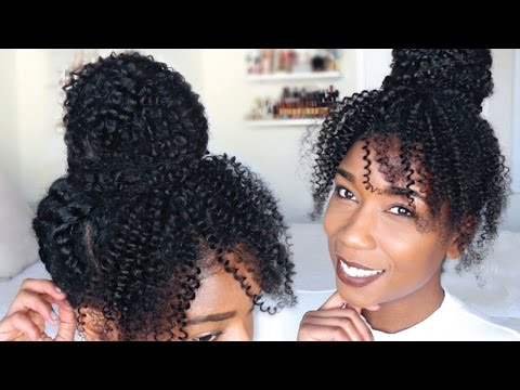 Karrueche Tran Inspired Faux Bangs Twist Bun | Natural Curly Hair