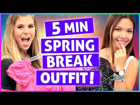 5 MINUTE SPRING BREAK OUTFIT CHALLENGE! | | Vintage Revamp w/ Tiffany Ma & Julia Cates