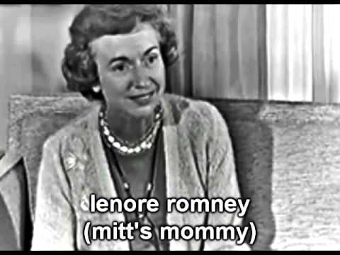 MITT ROMNEY AND DADDY WELFARE BUMS - LENORE ROMNEY VIDEO 1962