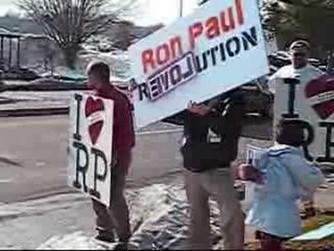 Ron Paul Supporters At Giuliani Event