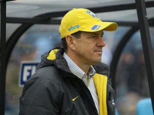 Brazil's coach Dunga during the first period of the match that ended Uruguay 0 Brazil 4 for Worldcup Southafrica 2010 Qualifiers, Centenario Stadium, Montevideo, Uruguay, 06th June 2009