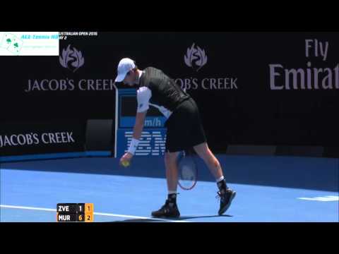 Andy Murray vs  Alexander Zverev - Day 2 Australian Open 2016 tennis highlights HD720p50