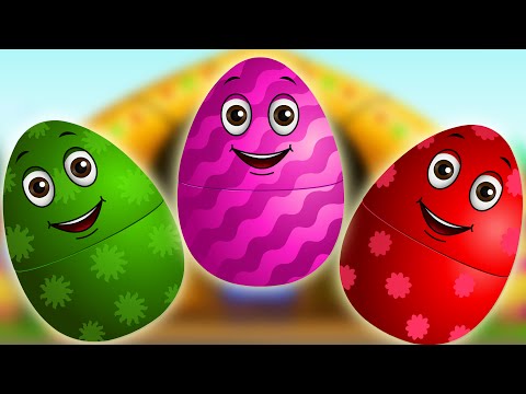 Surprise Eggs Nursery Rhymes | Old MacDonald Had A Farm | Learn Colours & Farm Animals | ChuChu TV