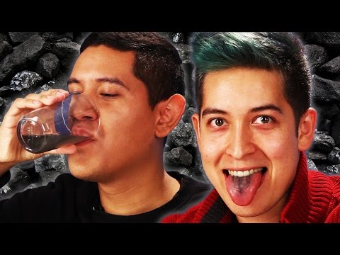 People Try Activated Charcoal Drinks