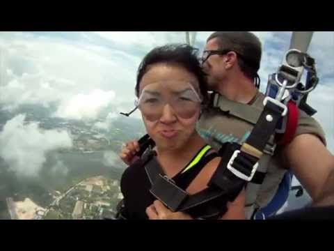 Near death airplane collision with skydiver in free fall