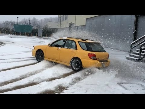 03 Subaru WRX wagon, bugeye snow drifting!