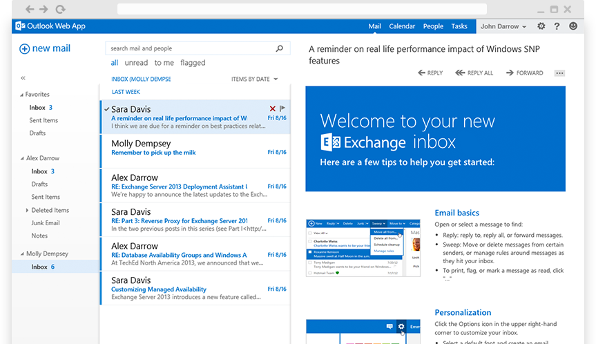 email exchange outlook browser