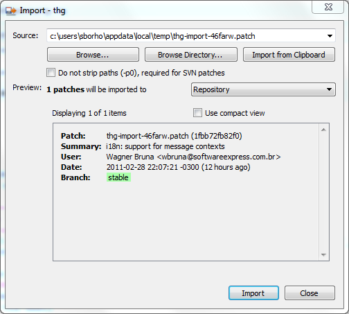 Import Dialog