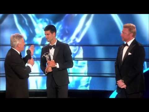 Novak Djokovic receives the Laureus World Sports Award 2012