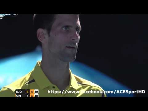 Novak Djokovic vs Gilles Simon - 01/24/2016 tennis highlights HD720p50 by ACE