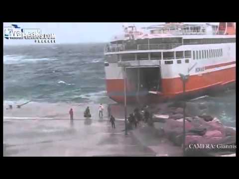 Greek Island Ferry Flawlessly Executes Heavy Seas Med Moor AGAIN!)