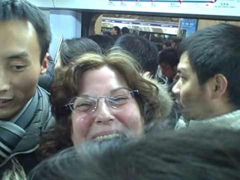 Crowded Beijing Subway