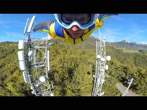 GoPro Awards: Epic Wingsuit Flight through Antennas