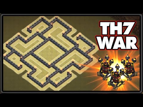 NEW UPDATE 2016 | Town Hall 7 War Base With 3 Air Defenses! | TH7 War Base CoC 2016!