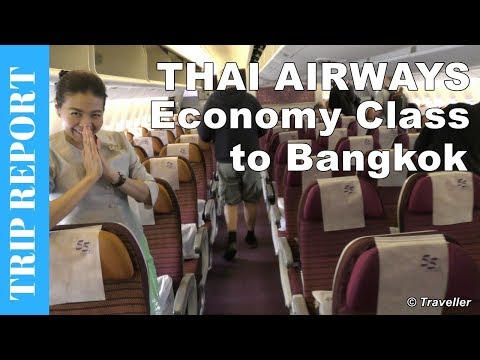 Thai Airways Boeing 777 Economy Class flight review to Bangkok Suvarnabhumi Airport - HS-TKQ