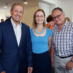 Launch of Australian Friends Of Surf Life Saving Israel at Bondi Surf Bathers Life Saving Club. (from left) Vic Alhadeff, Gabrielle Upton, Richard Balkin. Pic Noel Kessel.