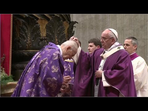 Holy Mass on Ash Wednesday, with Pope Francis from St. Peter's Basilica, Vatican 10 February 2016 HD