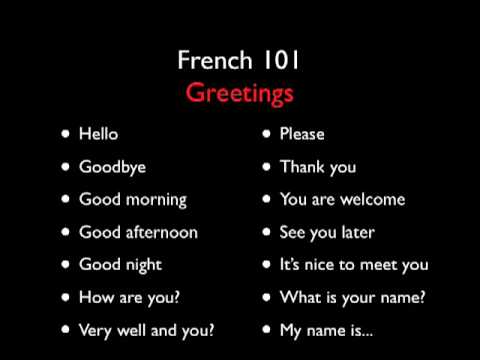 Learn French with French 101 - Greetings - Level One