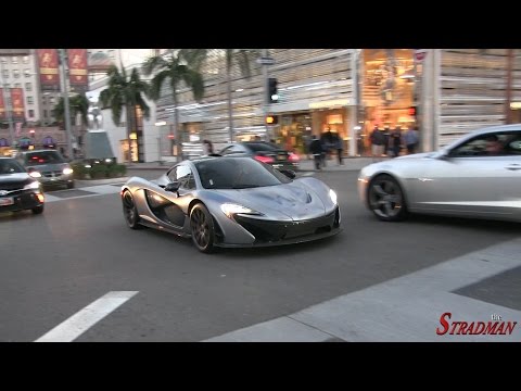 One day of Supercars in Beverly Hills:  McLaren P1, Bugatti Veyron, Lamborghini Aventador