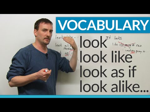 Learn Vocabulary - look, look like, look alike, look as if...