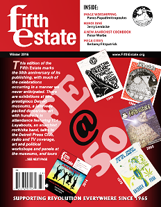 Cover, Fifth Estate issue 395, Winter 2016