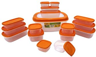 Princeware SF Packing Container, 17-Pieces, Orange