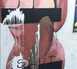 Kim Kardashian’s Nude Selfie Mural Art Defaced By Slut-Shaming Graffiti