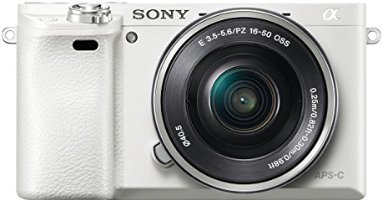 Sony Alpha 6000 Systemkamera (24 Megapixel, 7,6 cm (3") LCD-Display, Exmor APS-C Sensor, Full-HD, High Speed Hybrid AF) inkl. SEL-P1650 Objektiv weiss