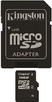 Kingston SDC4/16GB - Tarjeta de memoria micro SDHC de 16 GB (4 MB/s), negro