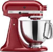 KitchenAid KSM150PSER Batidora de Pedestal Artisan con escudo vertedor, 4.7 L (5 Qt), Rojo Imperio