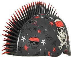 Bell Casco C Preme Krash Infantil Mohicano Pirata Estrellas, 54-58 cm, color negro