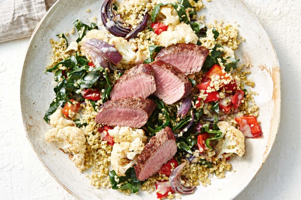 Lamb and freekeh salad