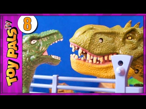 JURASSIC WORLD DINOSAURS ESCAPE Toys Video 8: Obama & Hillary Visit Toy Dinosaur Park