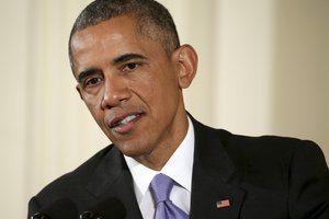 President Barack Obama speaks during a news conference in the East Room of the White House in Washington, Wednesday, July 15, 2015.