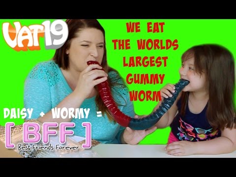 Worlds LARGEST GUMMY WORM!! Daisy's Worm FRIEND!!! From Vat19 com !!   Daisys Toy Vlog