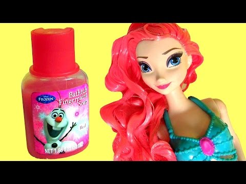 Princess Makeover Ariel the Little Mermaid Elsa Disney Frozen Olaf Bathtime Paint