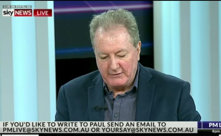 A screengrab from one of Paul Sheehan's many appearances on Sky News.