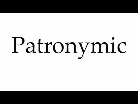 How to Pronounce Patronymic