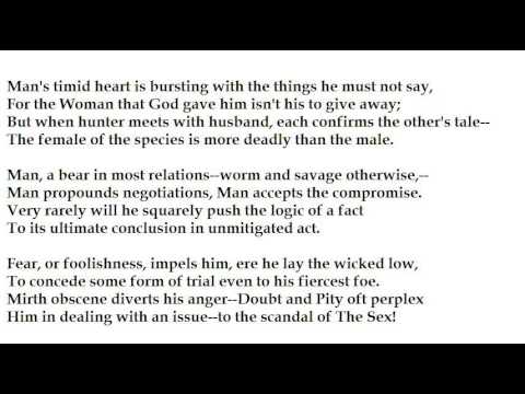 "The Female of the Species" by Rudyard Kipling (read by Tom O'Bedlam)