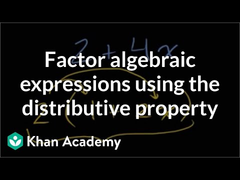 Factoring algebraic expressions using the distributive property | Algebra I | Khan Academy