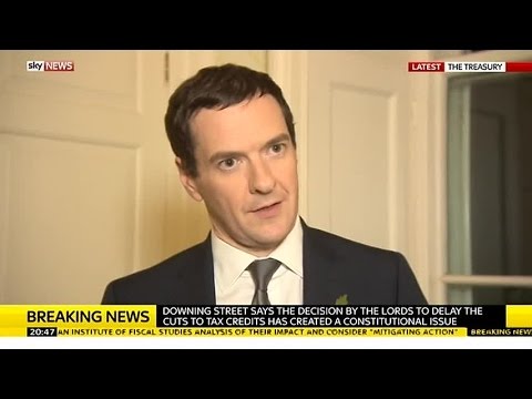 George Osborne Reacts To Government's Tax Credits Defeat