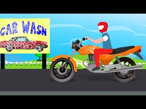 Bike Car Wash | Bike Videos For Kids | Car Wash